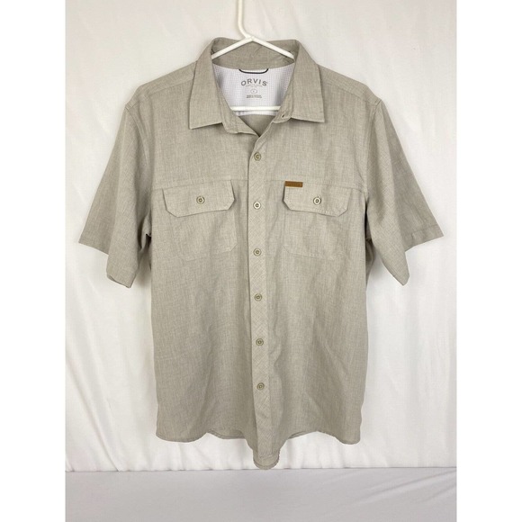 Orvis Other - Orvis Men's Short Sleeve Woven Tech Shirt Khaki Neutral Large
